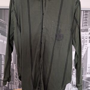 Men's Green Striped Shirt